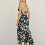 Lace Trim Tie Back Maxi - Teal, Women's Dresses Collection