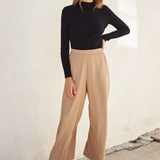 Extra Wide Elastic Waist Pant - Taupe, Women's Pants Collection