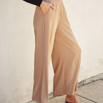 Extra Wide Elastic Waist Pant - Taupe, Women's Pants Collection