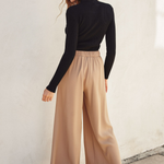 Extra Wide Elastic Waist Pant - Taupe, Women's Pants Collection