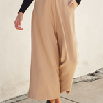 Extra Wide Elastic Waist Pant - Taupe, Women's Pants Collection