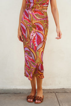 Leaf Print Midi Skirt - Fiesta, Women's Skirts Collection