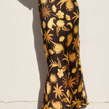 Pattern Satin Skirt - Golden Glow, Women's Skirts Collection