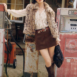 Suede Mini Skirt With Stitch Detail