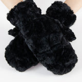 Minky Swirls Faux Fur Mittens