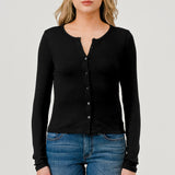 Rib Button Cardigan
