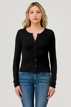 Rib Button Cardigan
