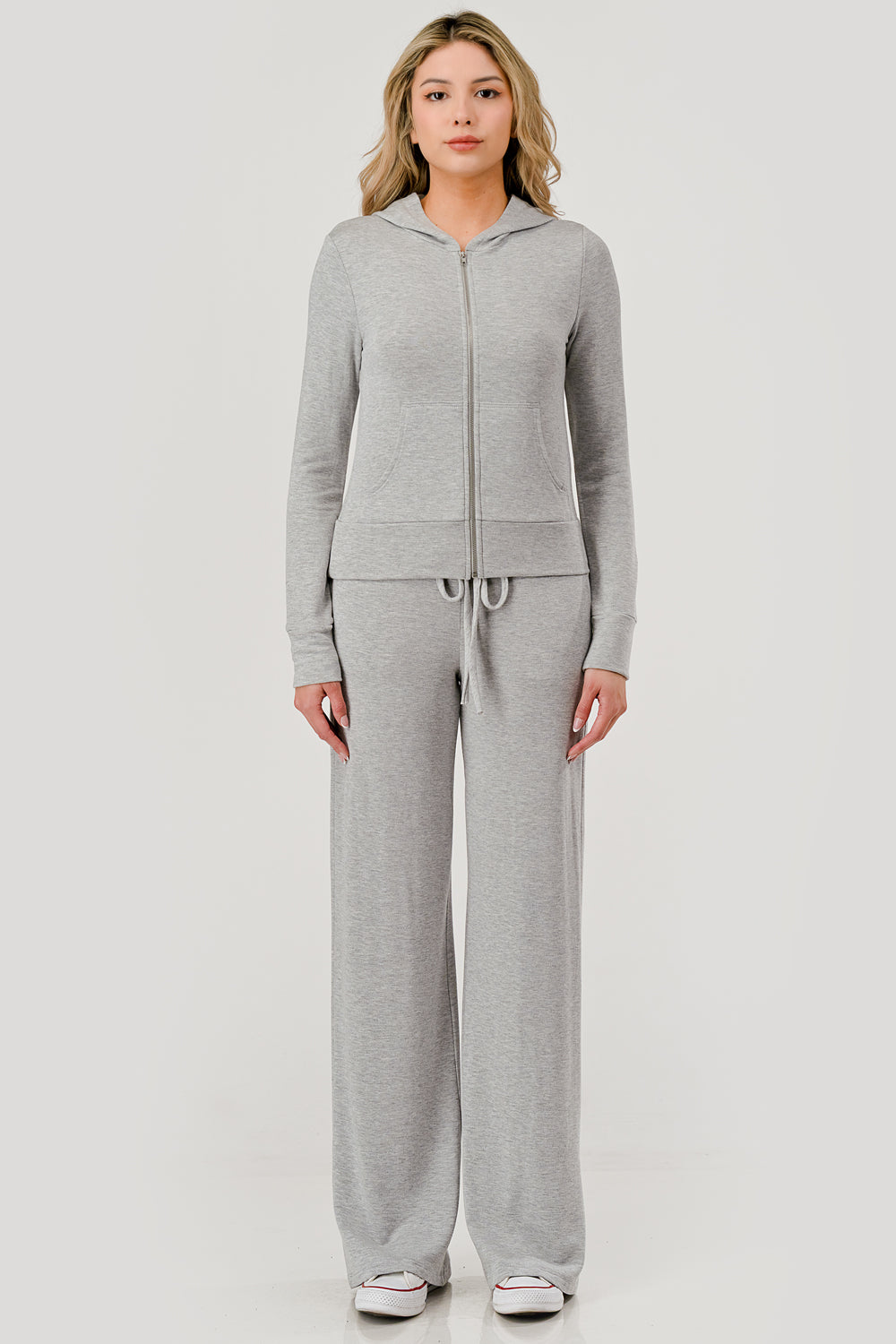 Brushed Fleece Drawstring Pant - grey, womens sweatpants/matching set collection