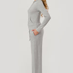 Brushed Fleece Zip Up Sweatshirt - grey, womens sweatshirt/matching set collection