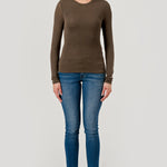 Double Layered Baby Hacci Long Sleeve - brown, women's top collection
