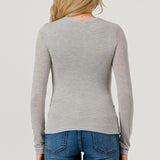 Double Layered Baby Hacci Long Sleeve - grey, women's top collection