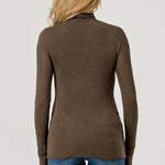 Double Layered Baby Hacci Turtleneck - brown, womens top collection