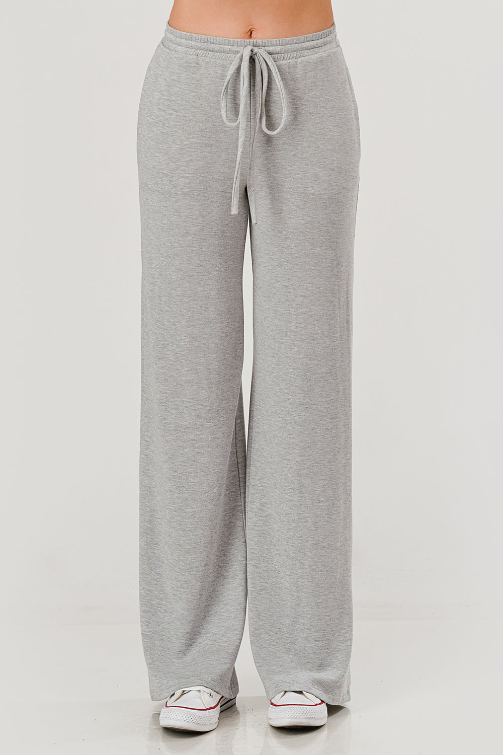 Brushed Fleece Drawstring Pant - grey, womens sweatpants/matching set collection