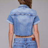 Hidden - Cropped Stretch Trucker Jacket