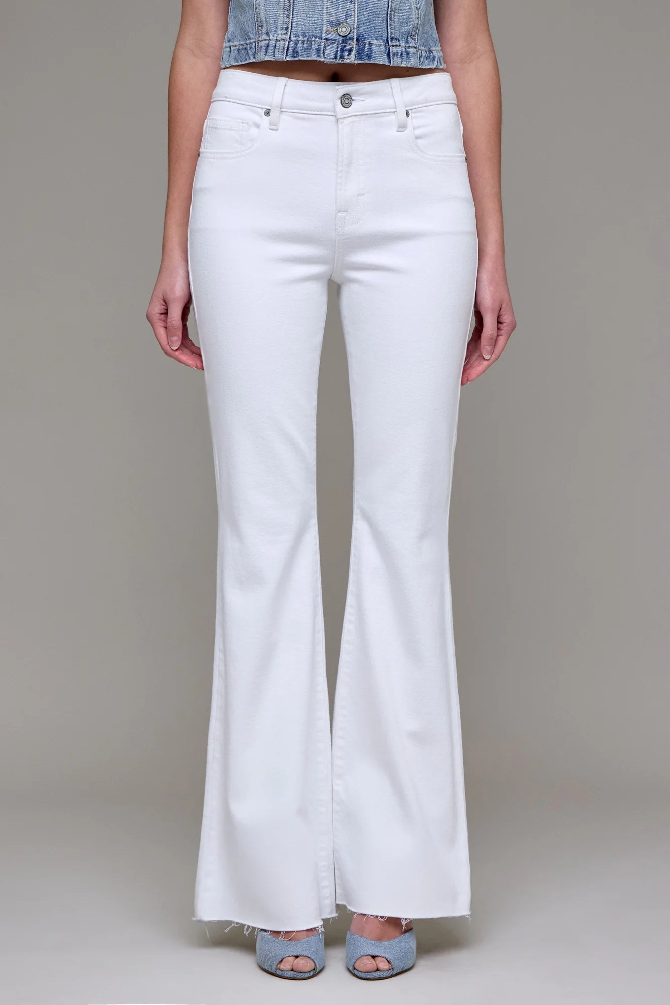 Hidden - High Rise Flare - White Women's Jeans Collection