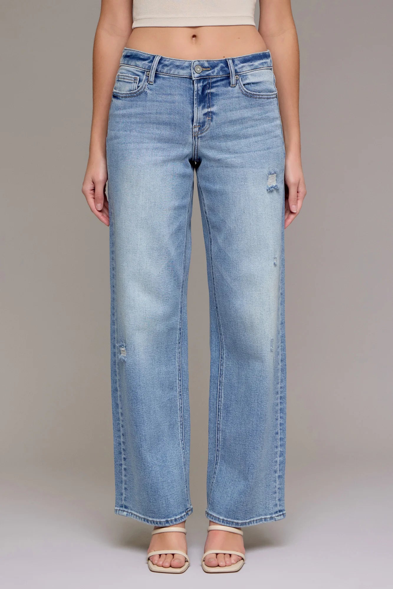 Hidden - Mid Rise Dad Jean - medium denim, women's jean collection 