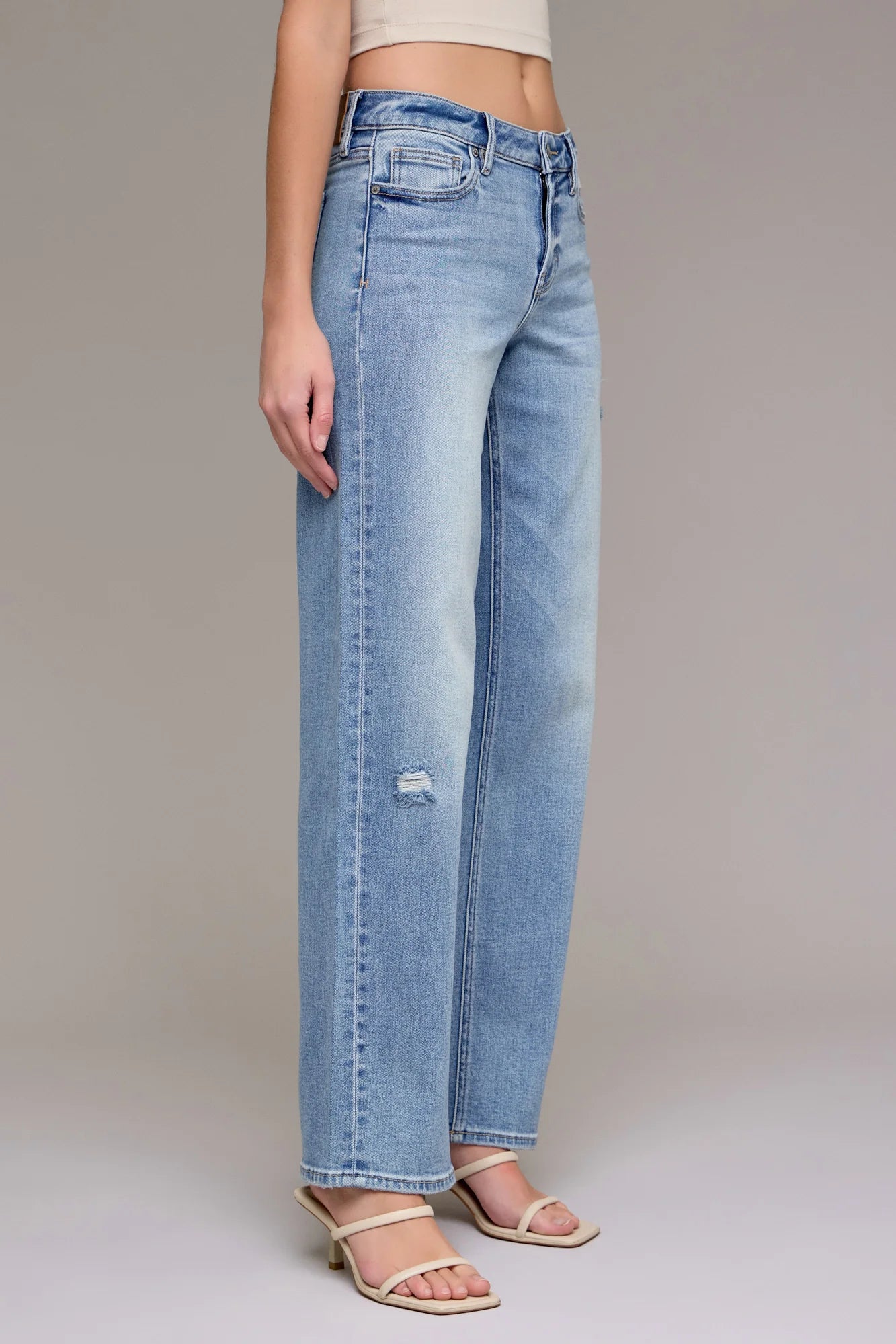 Hidden - Mid Rise Dad Jean - medium denim, women's jean collection 