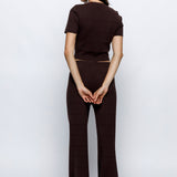 High Waisted Long Pant - Brown, Women's Pants Collection