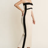 Color Block Tube Midi Dress