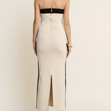 Color Block Tube Midi Dress