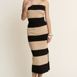 Stripe Tube Top and Skirt Set