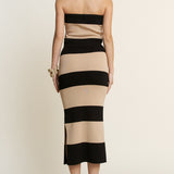 Stripe Tube Top and Skirt Set