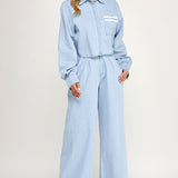 Collared Top With Pocket Detail