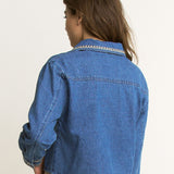 Embroidered Pull Over Top - denim, women top collection