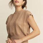 Knit Extended Sleeve Top and Pant Set - Mocha, Women's Matching Sets Collection