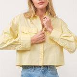 Cropped Button Down Top