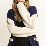 Stripe Ribbed Varsity Cardigan