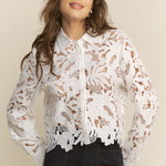 Fishnet Crochet Lace Top - White, Women's Tops Collection