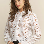 Fishnet Crochet Lace Top - White, Women's Tops Collection