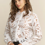 Fishnet Crochet Lace Top - White, Women's Tops Collection