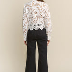 Fishnet Crochet Lace Top - White, Women's Tops Collection