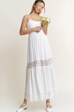 Lace Trim Midi Dress