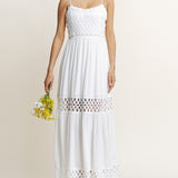 Lace Trim Midi Dress