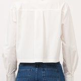 Cropped Snap Button Collared Top