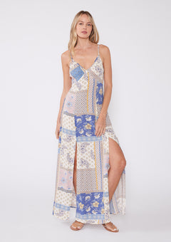 Paisley Print Tie Back Maxi