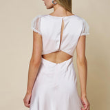 Satin Mixed Back Cutout Mini Dress