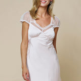 Satin Mixed Back Cutout Mini Dress