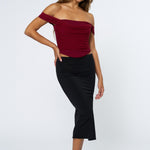 Off Shoulder Corset Top - burgundy, womens top collection