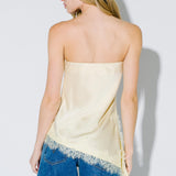 Asymmetrical Lace Trim Tube Top
