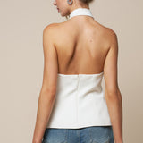 Clasp Detail Halter Top