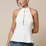 Clasp Detail Halter Top