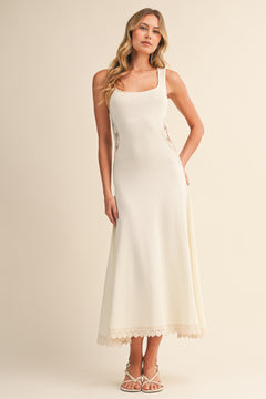 Side Crochet Scoopneck Flare Dress