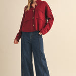 High Neck Sweater Cardigan - Burgundy, womens sweater collection