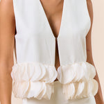 Hook And Eye Vest With Petal Bottom - cream, womens top collection