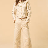 Embroidered Scallop Denim Jacket