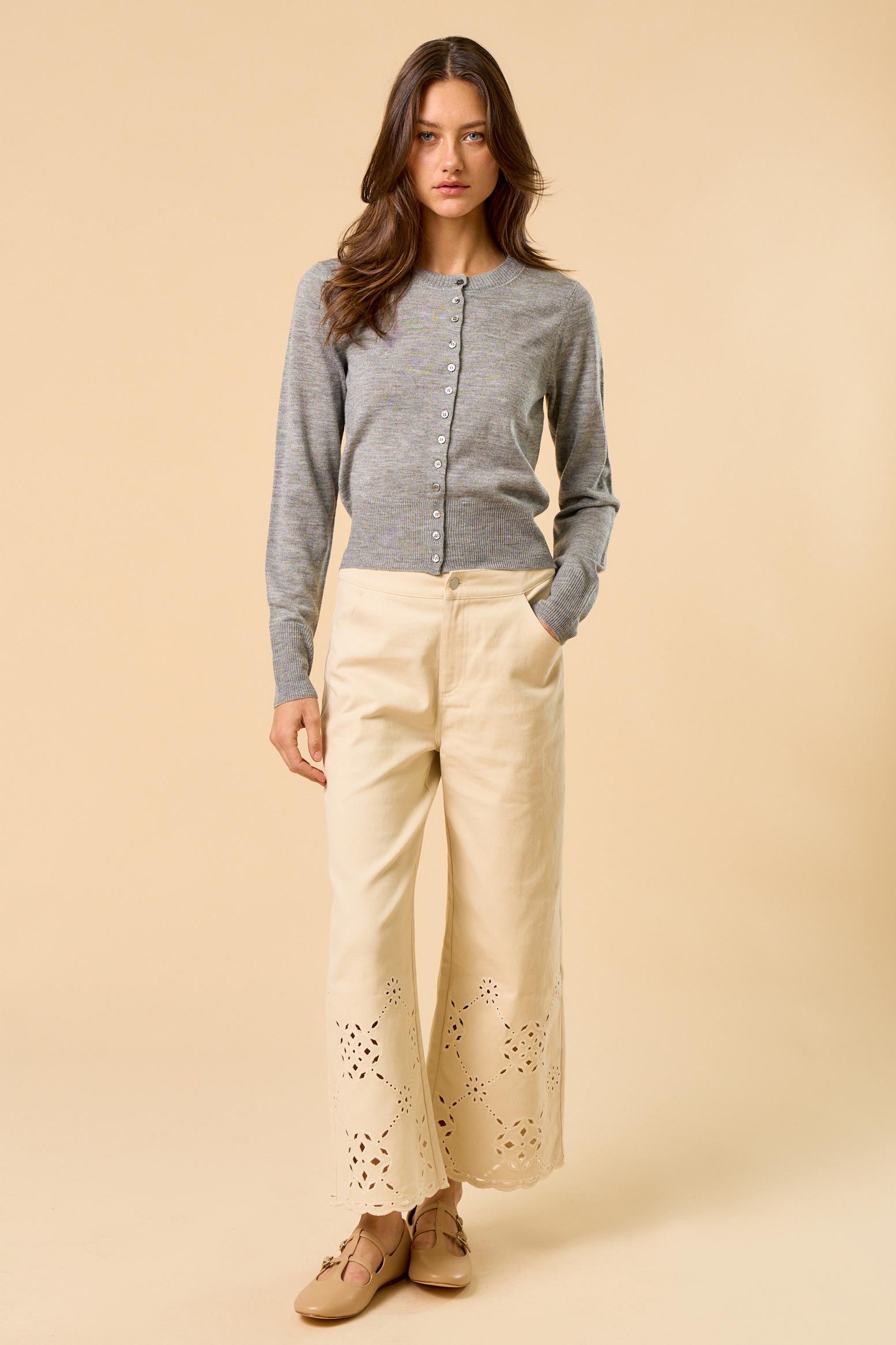 Button Down Cardigan - grey, womens cardigan collection